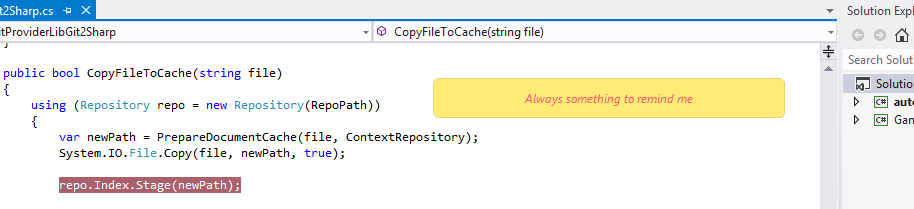 Умное напоминание в Visual Studio